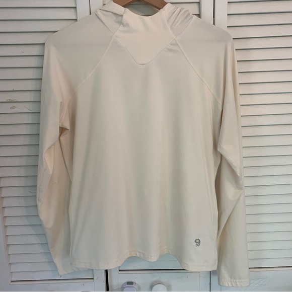 Mountain Hardwear Cream Stretch Hoody Women’s M Pullover Made In USA Gorpcore - Picture 1 of 13